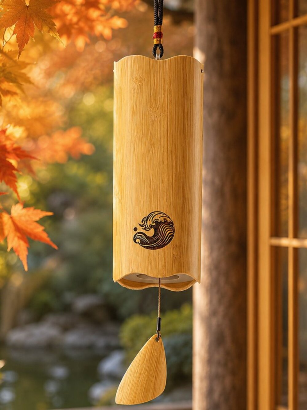 Wave Bamboo Wind Chime Dm Chord Japanese Zen Fall Home Garden Decor